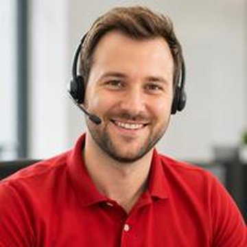 Smiling Tomorrow Energy advisor wearing a headset